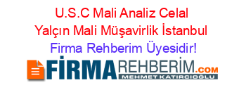 U.S.C+Mali+Analiz+Celal+Yalçın+Mali+Müşavirlik+İstanbul Firma+Rehberim+Üyesidir!