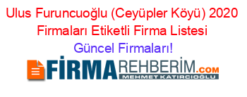 Ulus+Furuncuoğlu+(Ceyüpler+Köyü)+2020+Firmaları+Etiketli+Firma+Listesi Güncel+Firmaları!