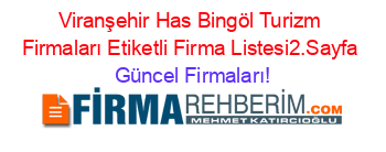 Viranşehir+Has+Bingöl+Turizm+Firmaları+Etiketli+Firma+Listesi2.Sayfa Güncel+Firmaları!