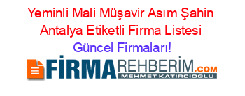 Yeminli+Mali+Müşavir+Asım+Şahin+Antalya+Etiketli+Firma+Listesi Güncel+Firmaları!