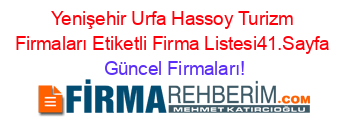 Yenişehir+Urfa+Hassoy+Turizm+Firmaları+Etiketli+Firma+Listesi41.Sayfa Güncel+Firmaları!