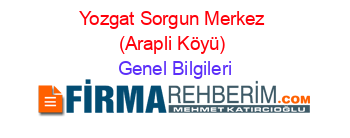 Yozgat+Sorgun+Merkez+(Arapli+Köyü) Genel+Bilgileri