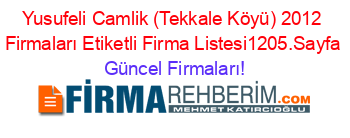 Yusufeli+Camlik+(Tekkale+Köyü)+2012+Firmaları+Etiketli+Firma+Listesi1205.Sayfa Güncel+Firmaları!